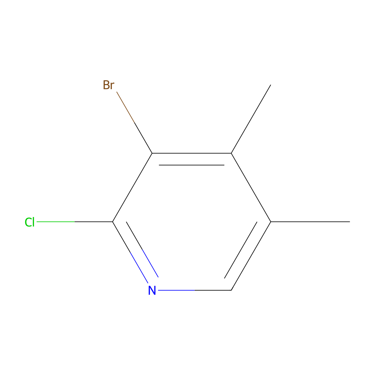 3-Bromo-2-chloro-4,5-dimethylpyridine molecular structure, CAS 1449133-11-2