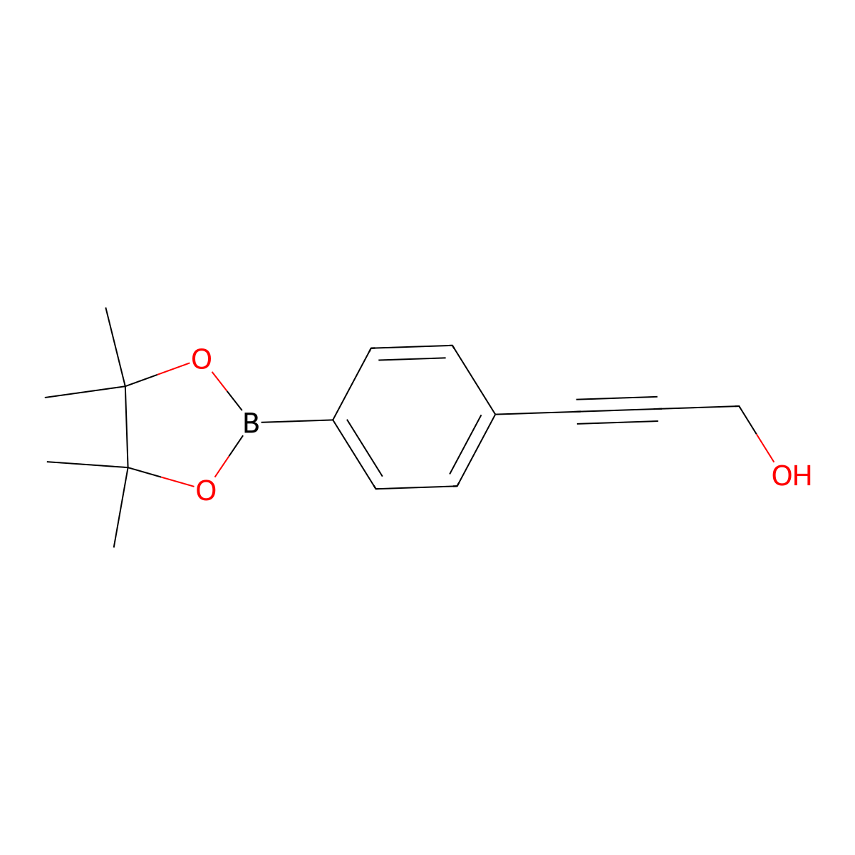 3-[4-(4,4,5,5-Tetramethyl-[1,3,2]dioxaborolan-2-yl)-phenyl]-prop-2-yn-1-ol molecular structure, CAS 1449133-12-3
