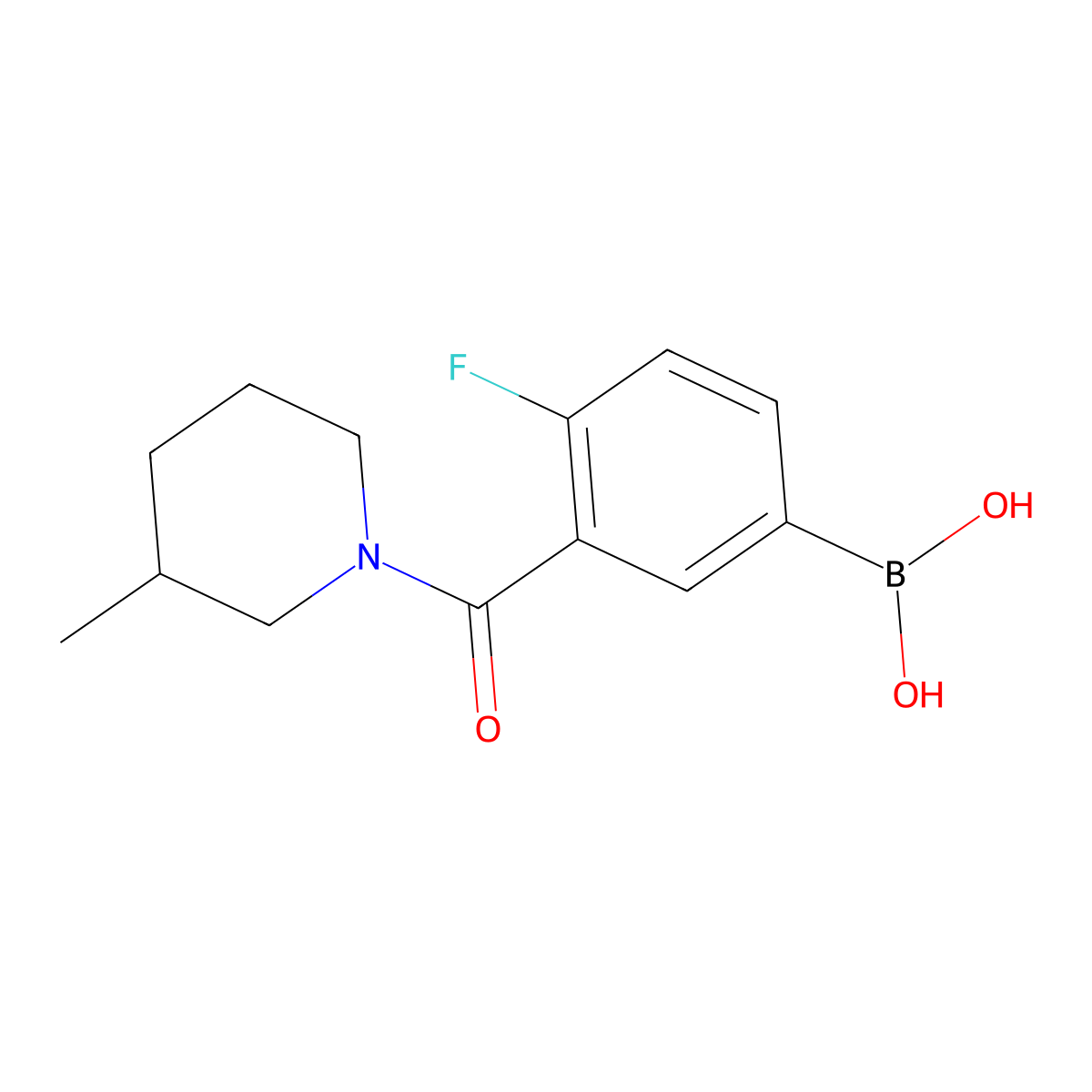 4-Fluoro-3-(3-methyl-1-piperidinylcarbonyl)benzeneboronic acid molecular structure, CAS 1449133-62-3