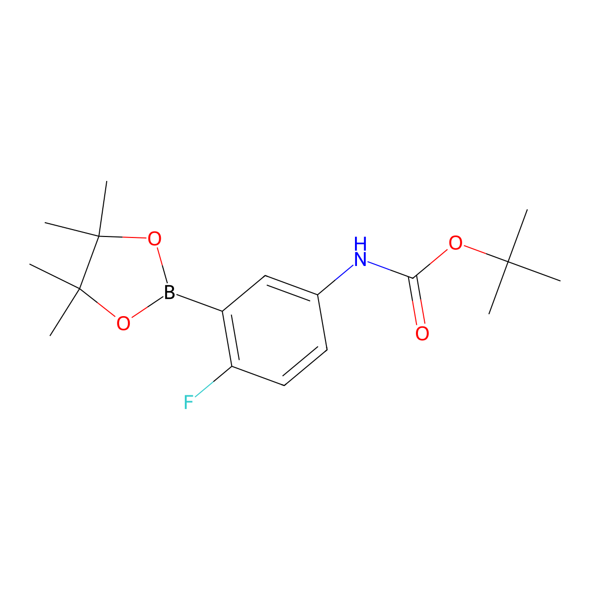 tert-Butyl (4-fluoro-3-(4,4,5,5-tetramethyl-1,3,2-dioxaborolan-2-yl)phenyl)carbamate molecular structure, CAS 1449135-41-4