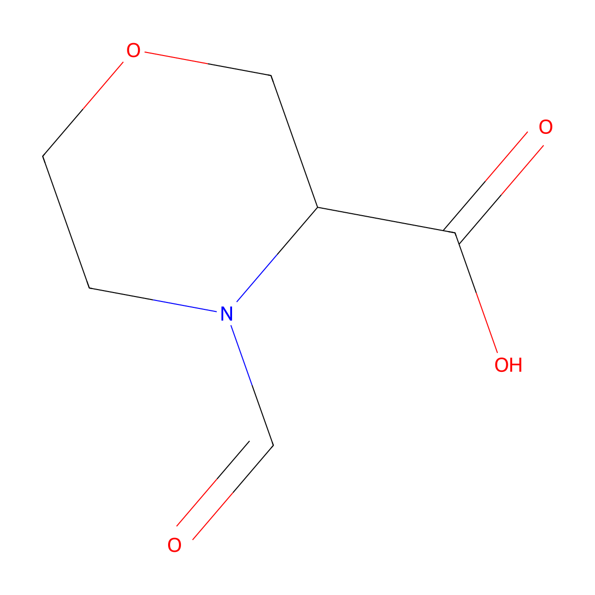 4-Formylmorpholine-3-carboxylic acid molecular structure, CAS 1449136-32-6
