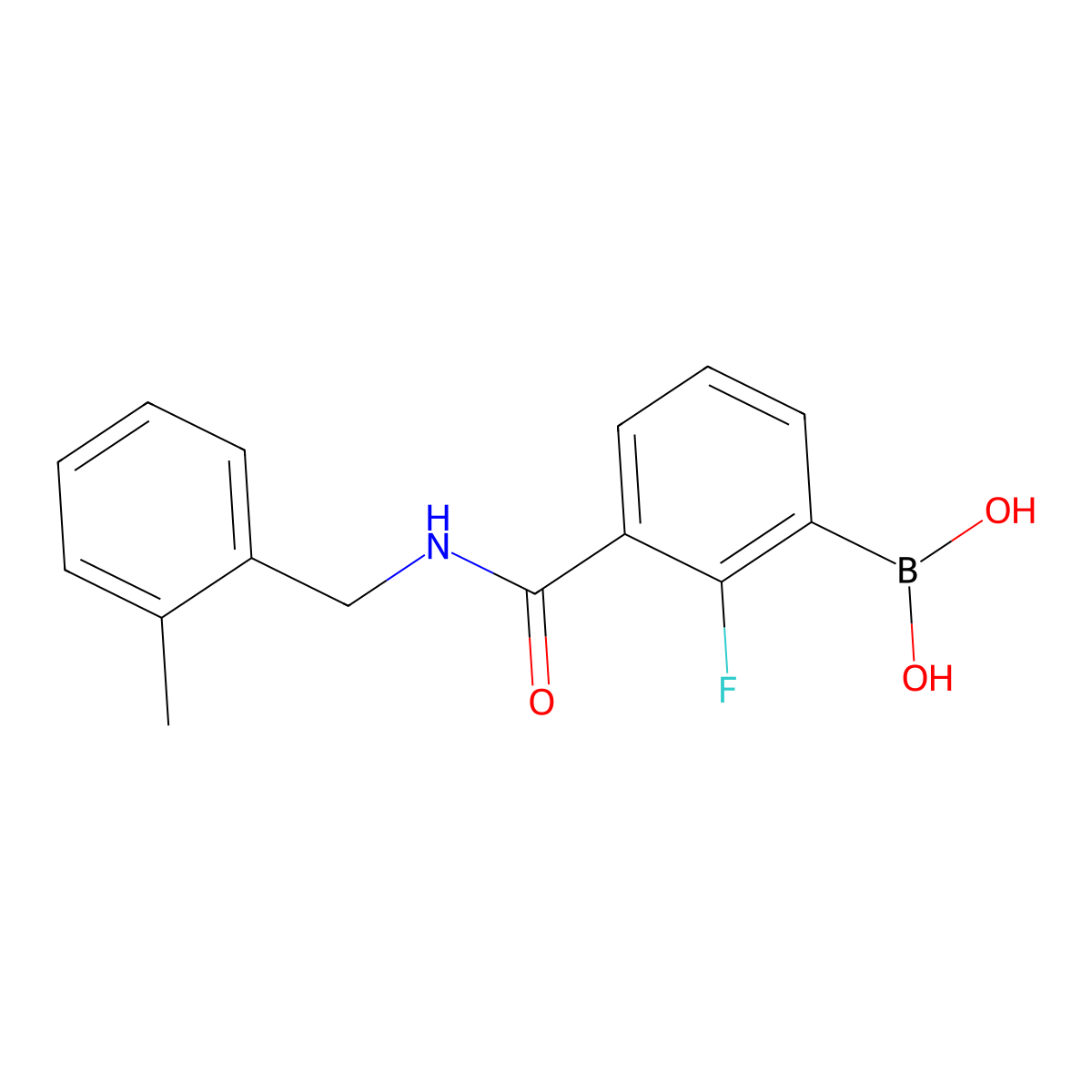 2-Fluoro-3-(2-methylbenzylcarbamoyl)benzeneboronic acid molecular structure, CAS 1449142-39-5