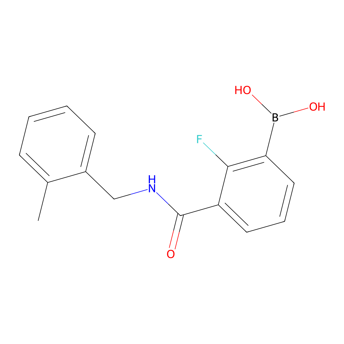 2-Fluoro-3-(2-methylbenzylcarbamoyl)benzeneboronic acid molecular structure, CAS 1449142-39-5