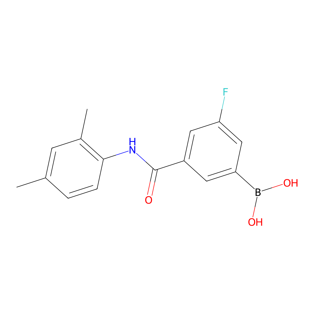 3-(2,4-Dimethylphenylcarbamoyl)-5-fluorophenylboronic acid molecular structure, CAS 1449142-58-8