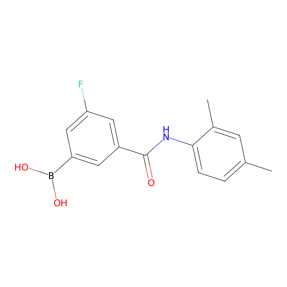 3-(2,4-Dimethylphenylcarbamoyl)-5-fluorophenylboronic acid molecular structure, CAS 1449142-58-8