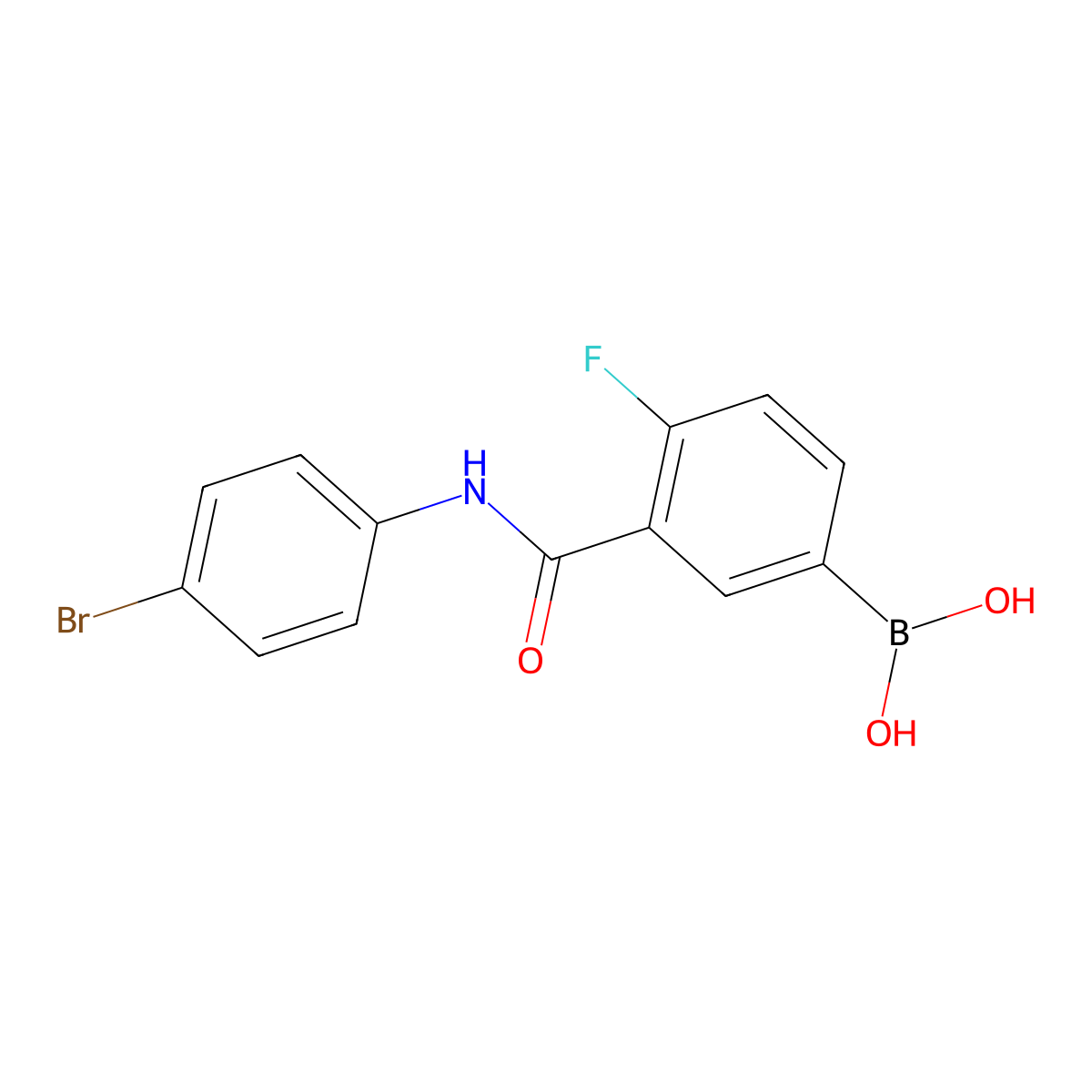 3-(4-Bromophenylcarbamoyl)-4-fluorobenzeneboronic acid molecular structure, CAS 1449144-47-1