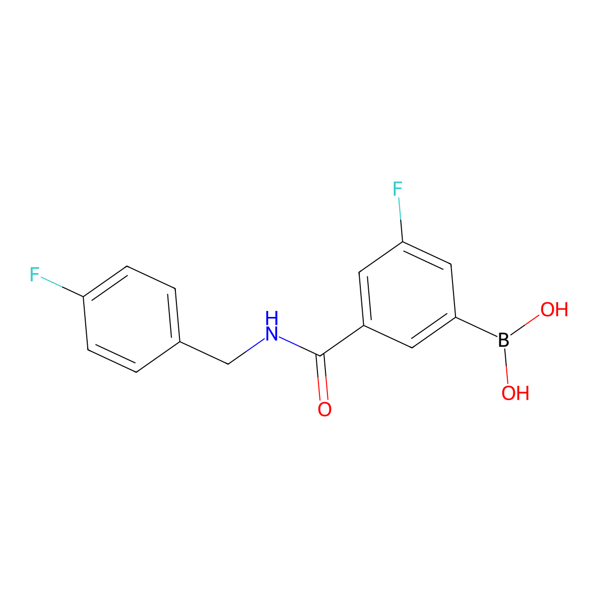 3-Fluoro-5-(4-fluorobenzylcarbamoyl)benzeneboronic acid molecular structure, CAS 1449144-53-9