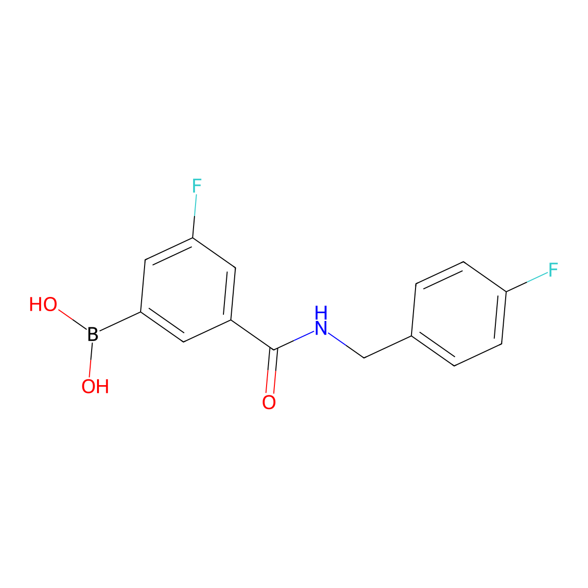 3-Fluoro-5-(4-fluorobenzylcarbamoyl)benzeneboronic acid molecular structure, CAS 1449144-53-9