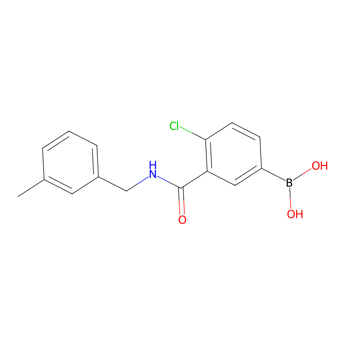 4-Chloro-3-(3-methylbenzylcarbamoyl)benzeneboronic acid molecular structure, CAS 1449144-88-0