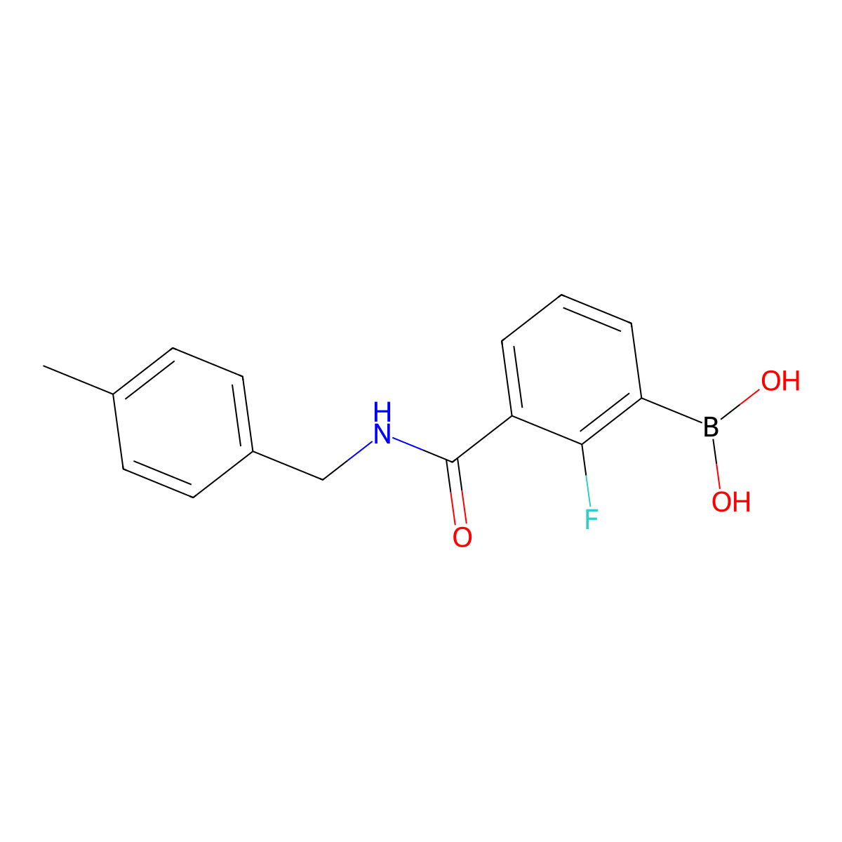 2-Fluoro-3-(4-methylbenzylcarbamoyl)benzeneboronic acid molecular structure, CAS 1449145-04-3