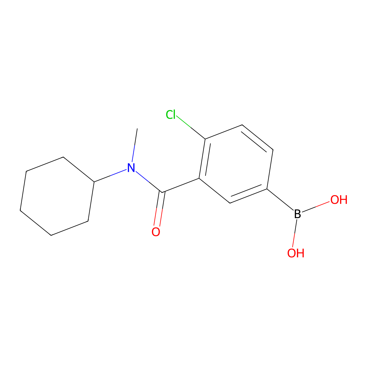 4-Chloro-3-[cyclohexyl(methyl)carbamoyl]benzeneboronic acid molecular structure, CAS 1449145-21-4