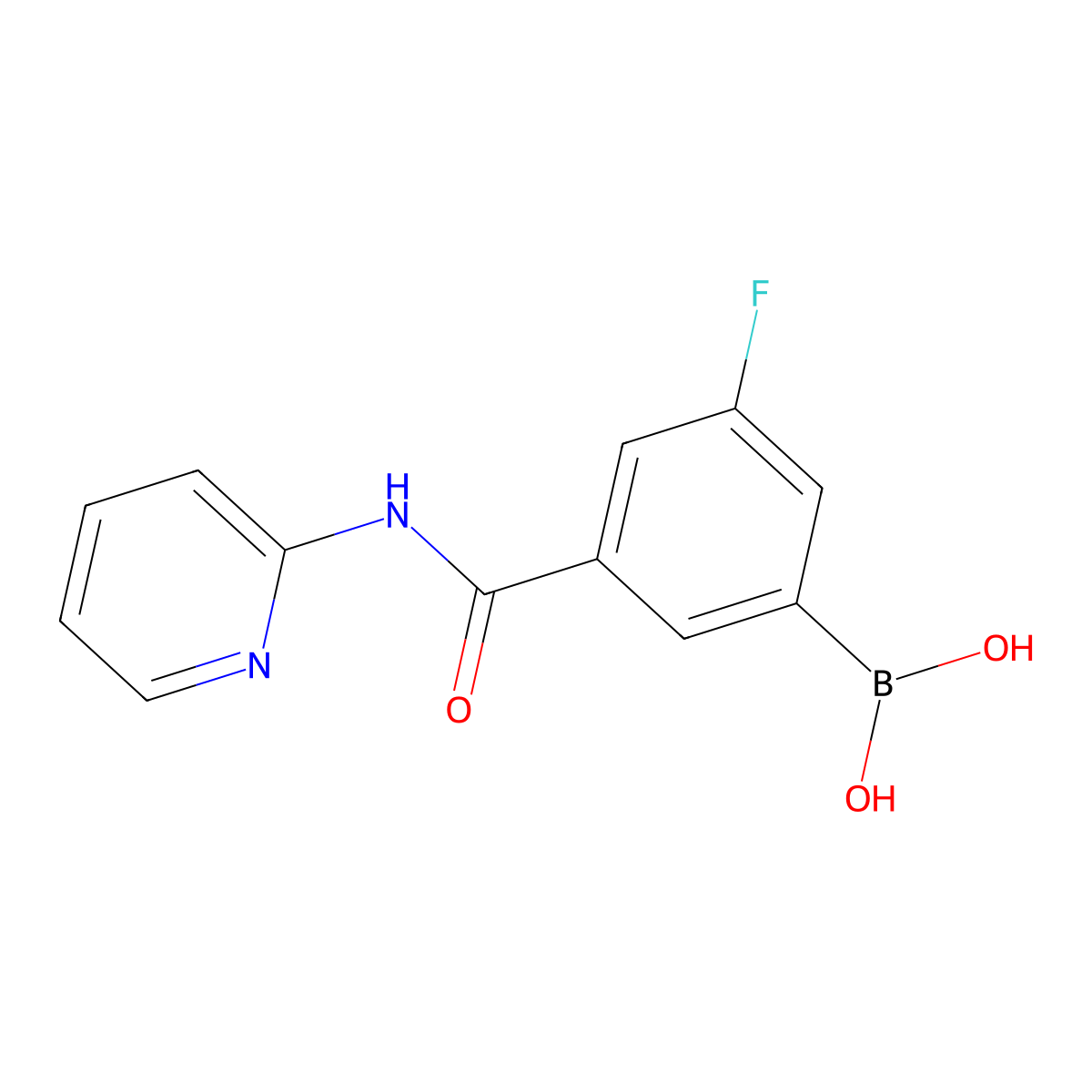 3-Fluoro-5-(2-pyridylcarbamoyl)benzeneboronic acid molecular structure, CAS 1449145-22-5