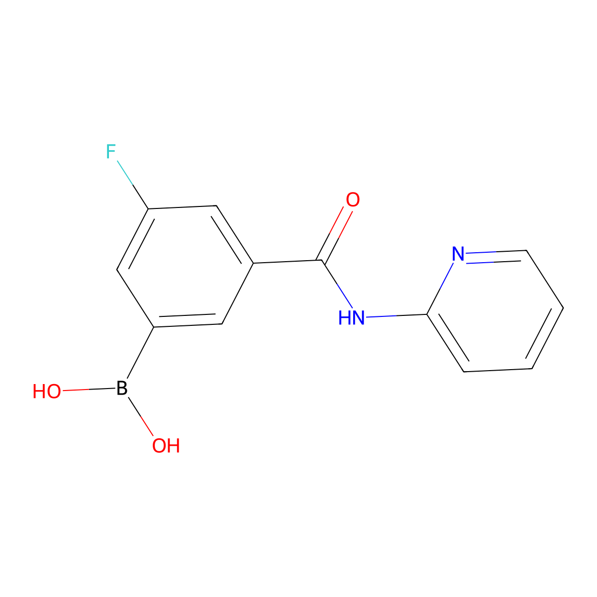 3-Fluoro-5-(2-pyridylcarbamoyl)benzeneboronic acid molecular structure, CAS 1449145-22-5
