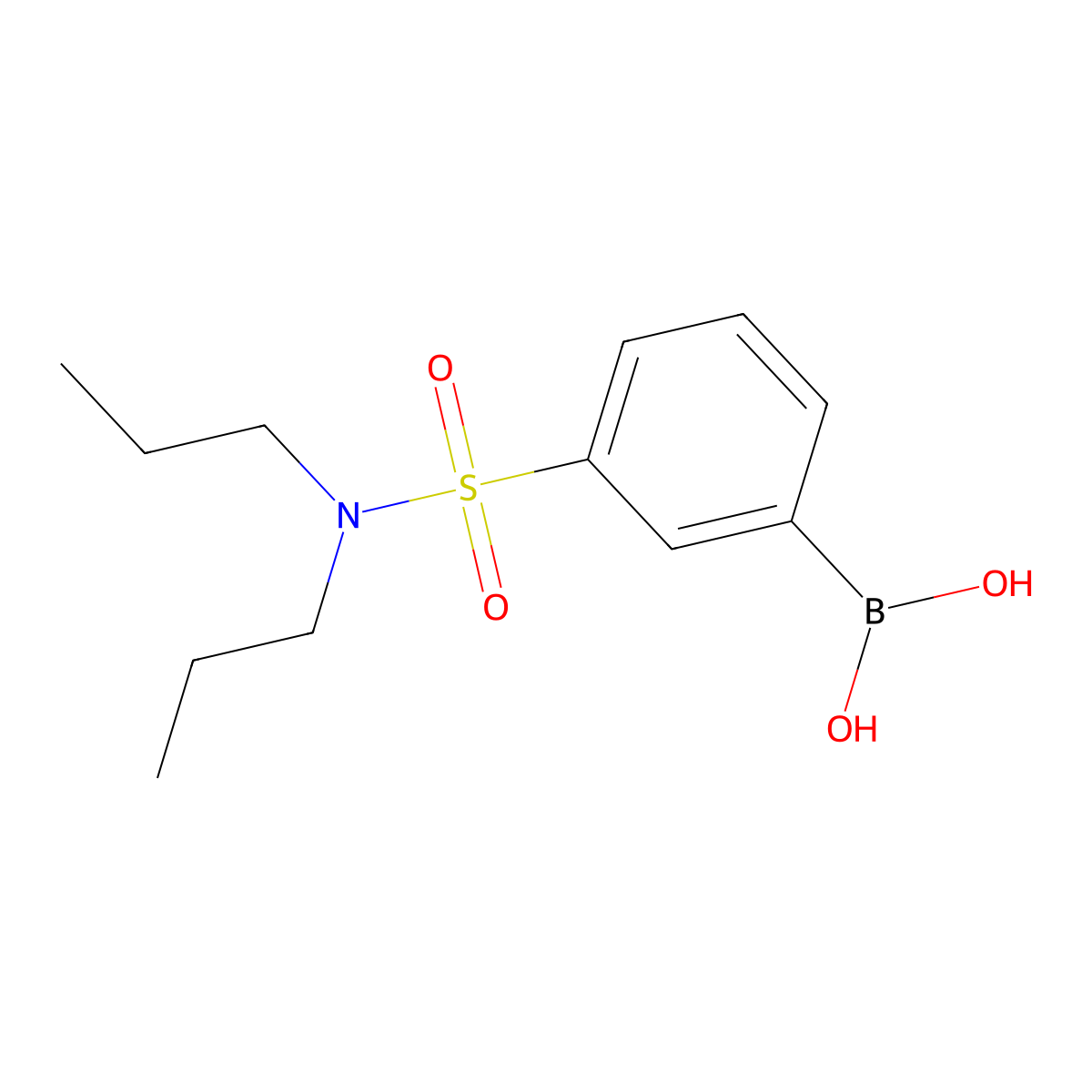 (3-(N,N-Dipropylsulfamoyl)phenyl)boronic acid molecular structure, CAS 1449145-31-6