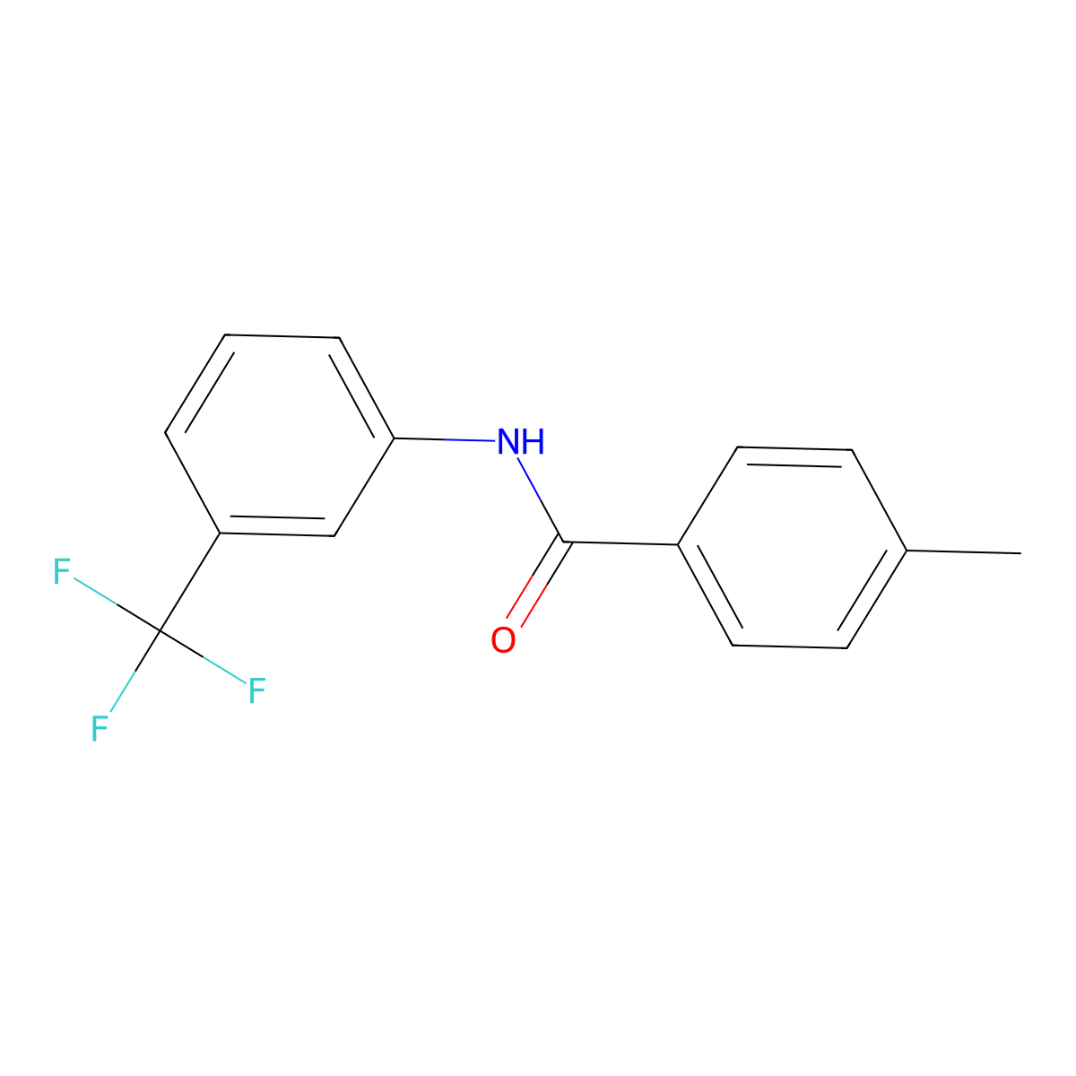 4-methyl-N-[3-(trifluoromethyl)phenyl]benzamide molecular structure, CAS 144918-48-9