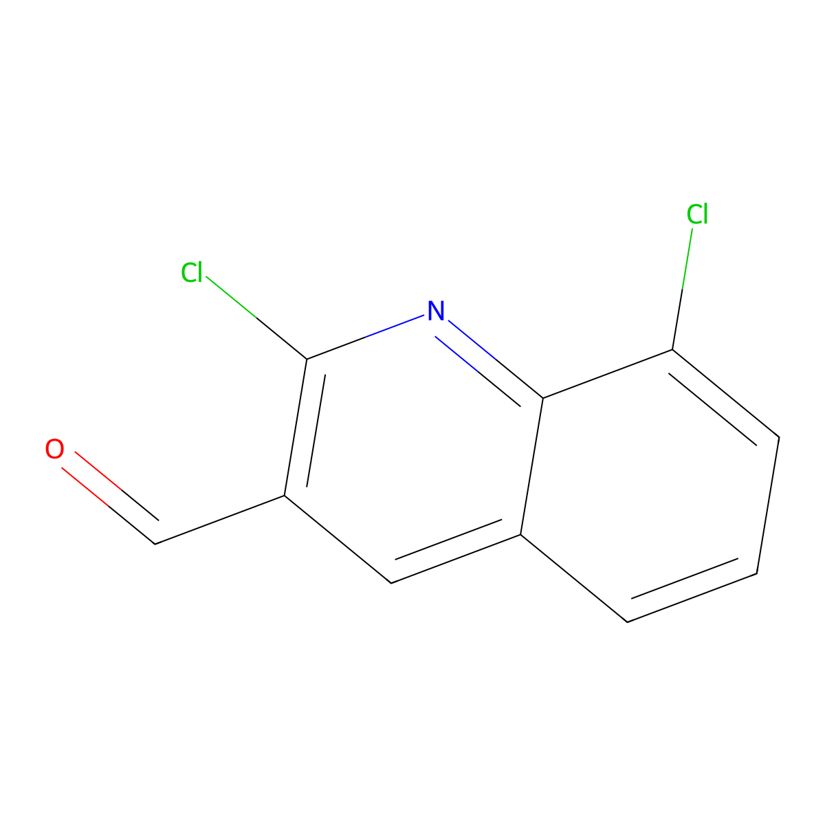 2,8-Dichloro-quinoline-3-carbaldehyde molecular structure, CAS 144918-96-7
