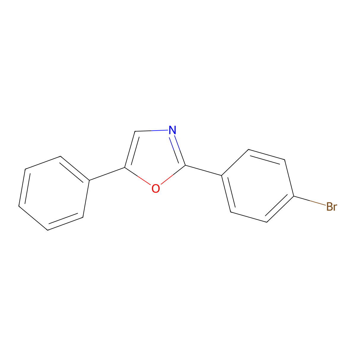 2-(4-Bromophenyl)-5-phenyl-1,3-oxazole molecular structure, CAS 14492-02-5
