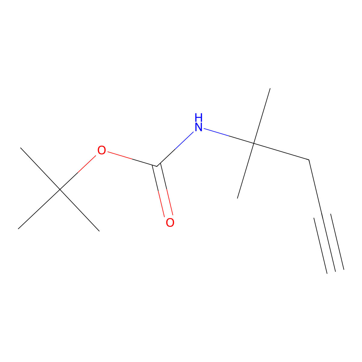 tert-butyl N-(2-methylpent-4-yn-2-yl)carbamate molecular structure, CAS 1449201-22-2