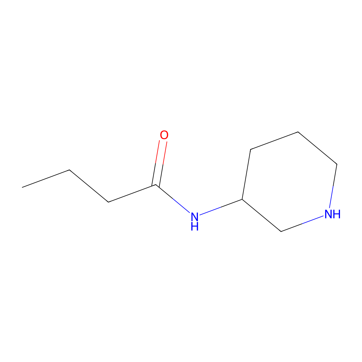 N-[(3R)-piperidin-3-yl]butanamide molecular structure, CAS 1449206-21-6