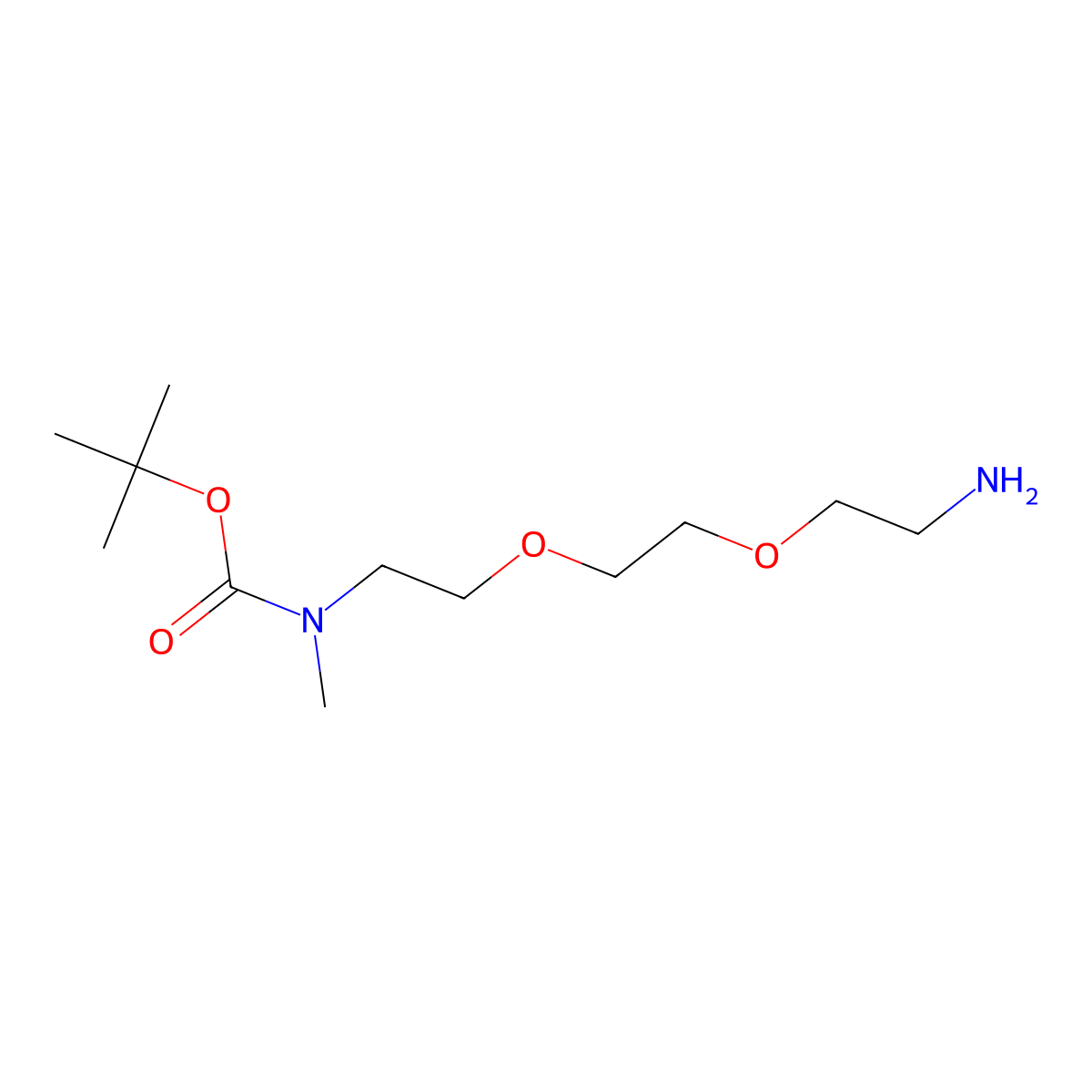 Tert-butyl (2-(2-(2-aminoethoxy)ethoxy)ethyl)(methyl)carbamate molecular structure, CAS 1449213-68-6