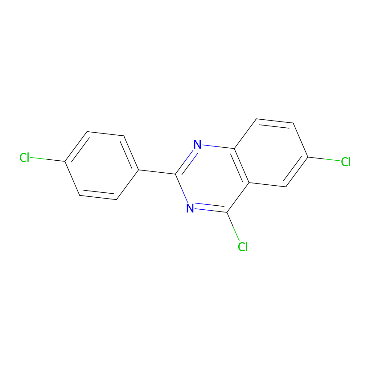 4,6-Dichloro-2-(4-chlorophenyl)quinazoline molecular structure, CAS 144924-32-3