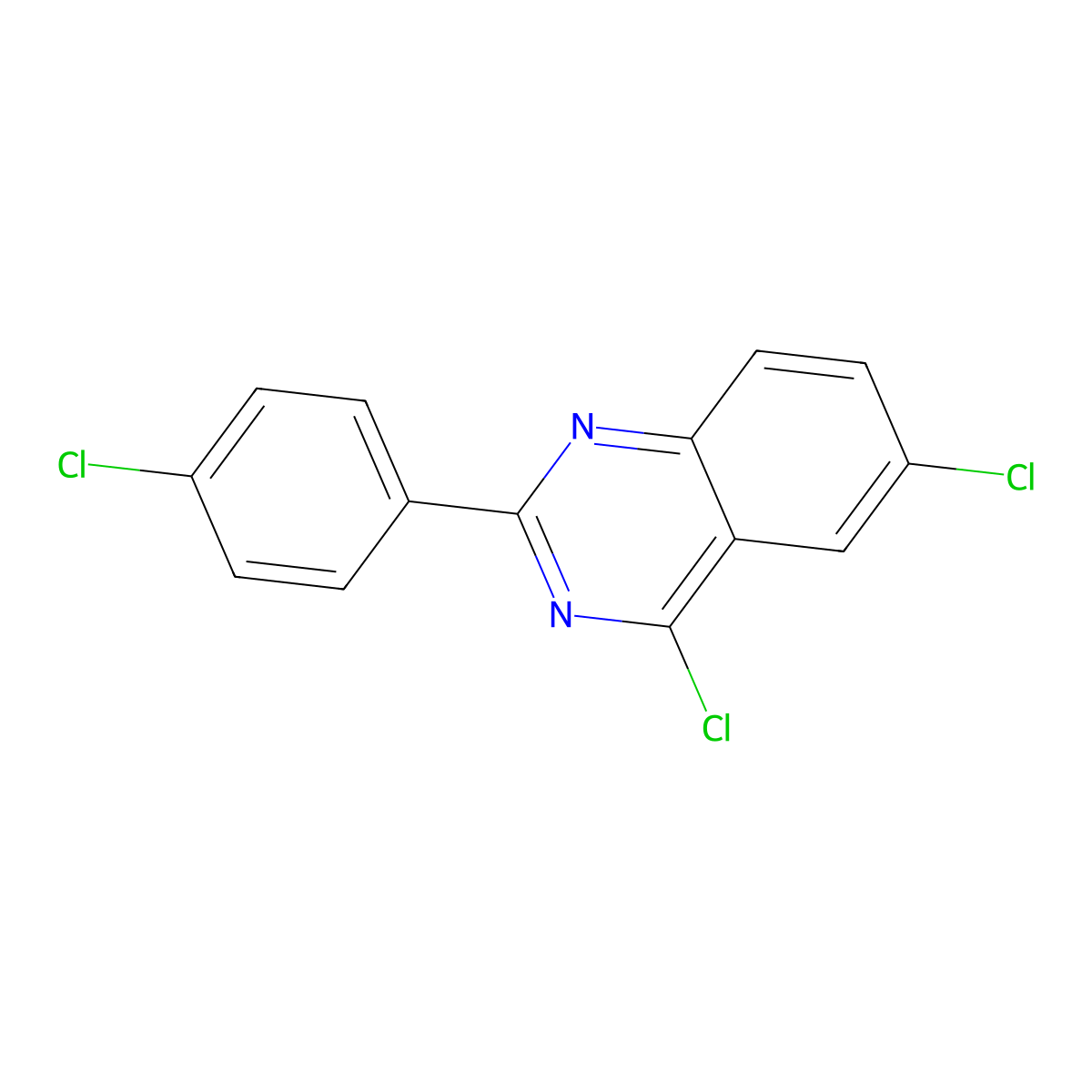4,6-Dichloro-2-(4-chlorophenyl)quinazoline molecular structure, CAS 144924-32-3