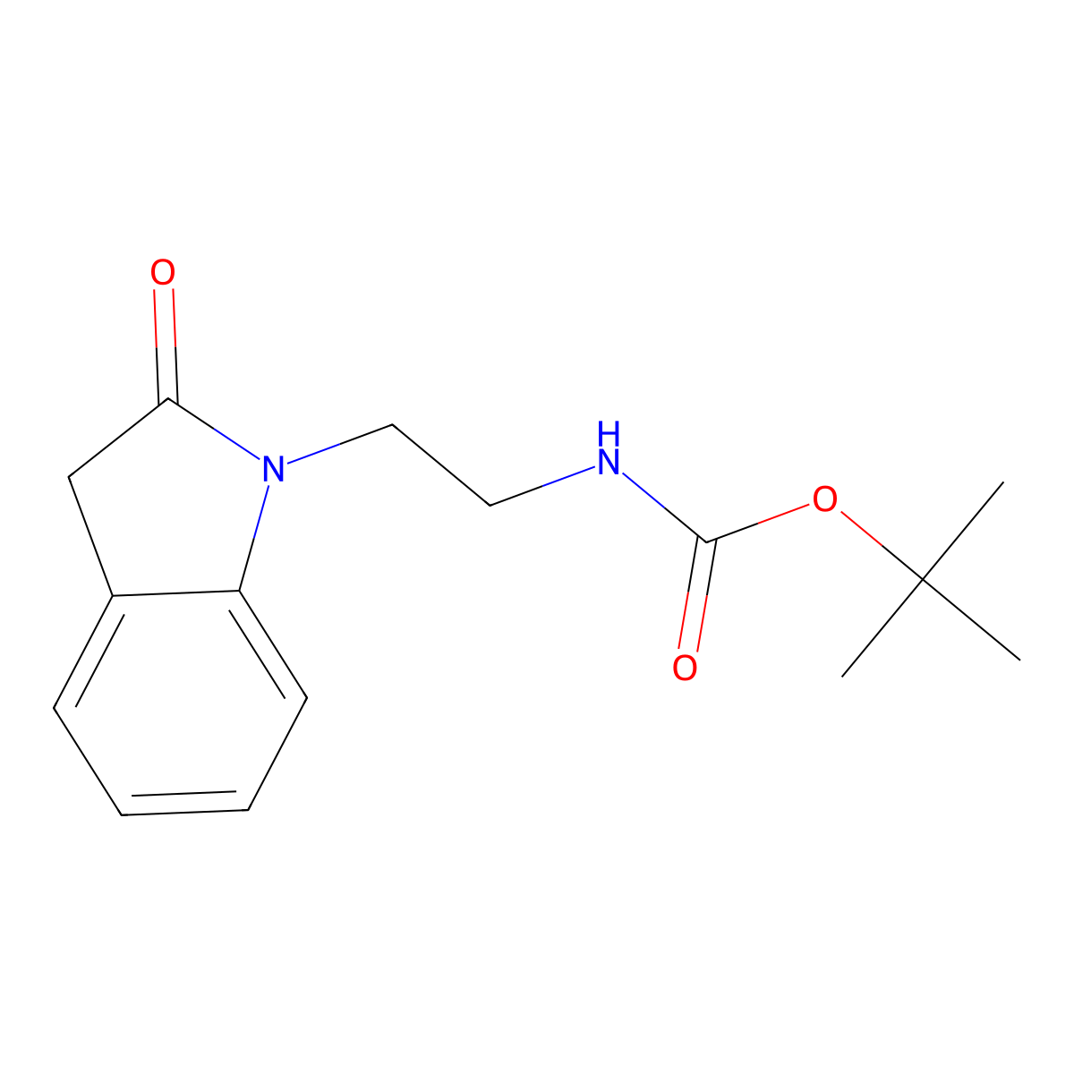 tert-butyl N-[2-(2-oxo-2,3-dihydro-1H-indol-1-yl)ethyl]carbamate molecular structure, CAS 1449240-72-5