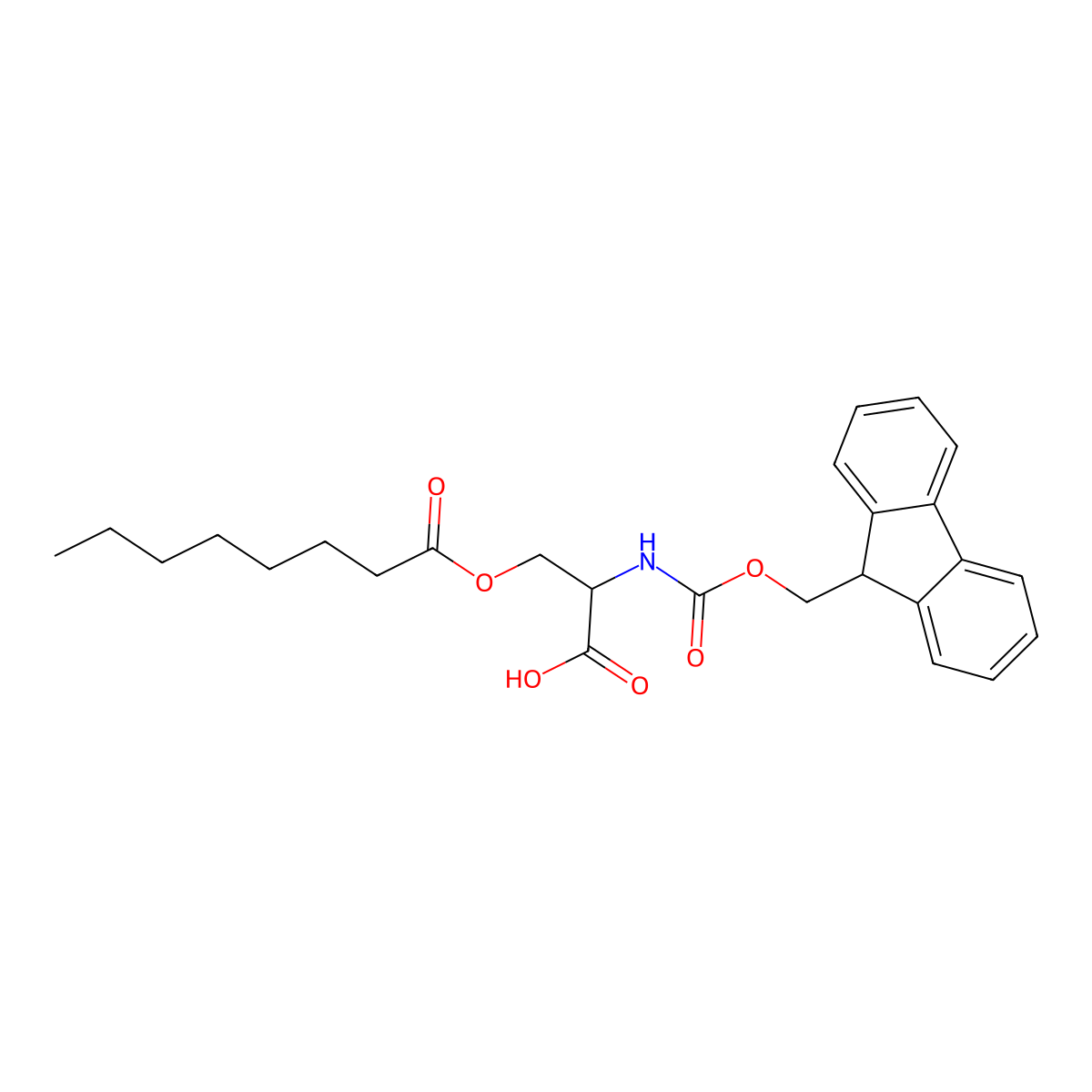 N-(((9H-Fluoren-9-yl)methoxy)carbonyl)-O-octanoyl-L-serine molecular structure, CAS 1449250-56-9