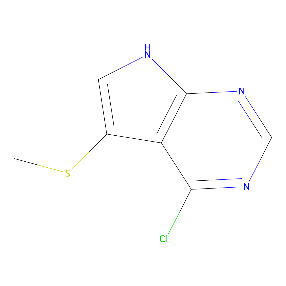 4-Chloro-5-(methylsulfanyl)-7H-pyrrolo[2,3-D]pyrimidine molecular structure, CAS 144927-56-0