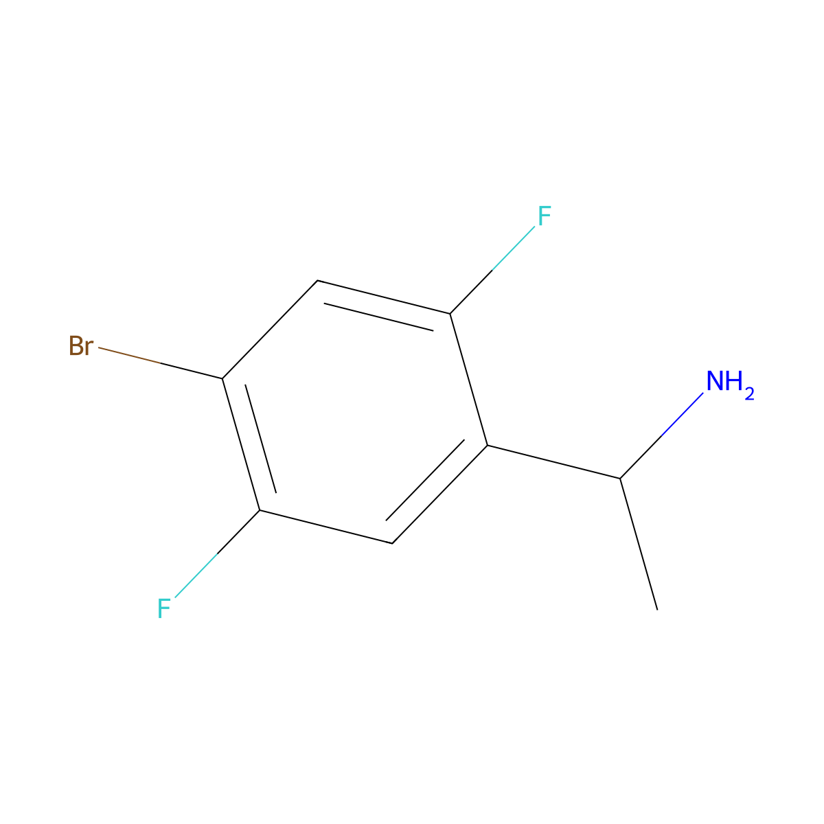 (S)-1-(4-Bromo-2,5-difluorophenyl)ethanamine molecular structure, CAS 1449276-30-5