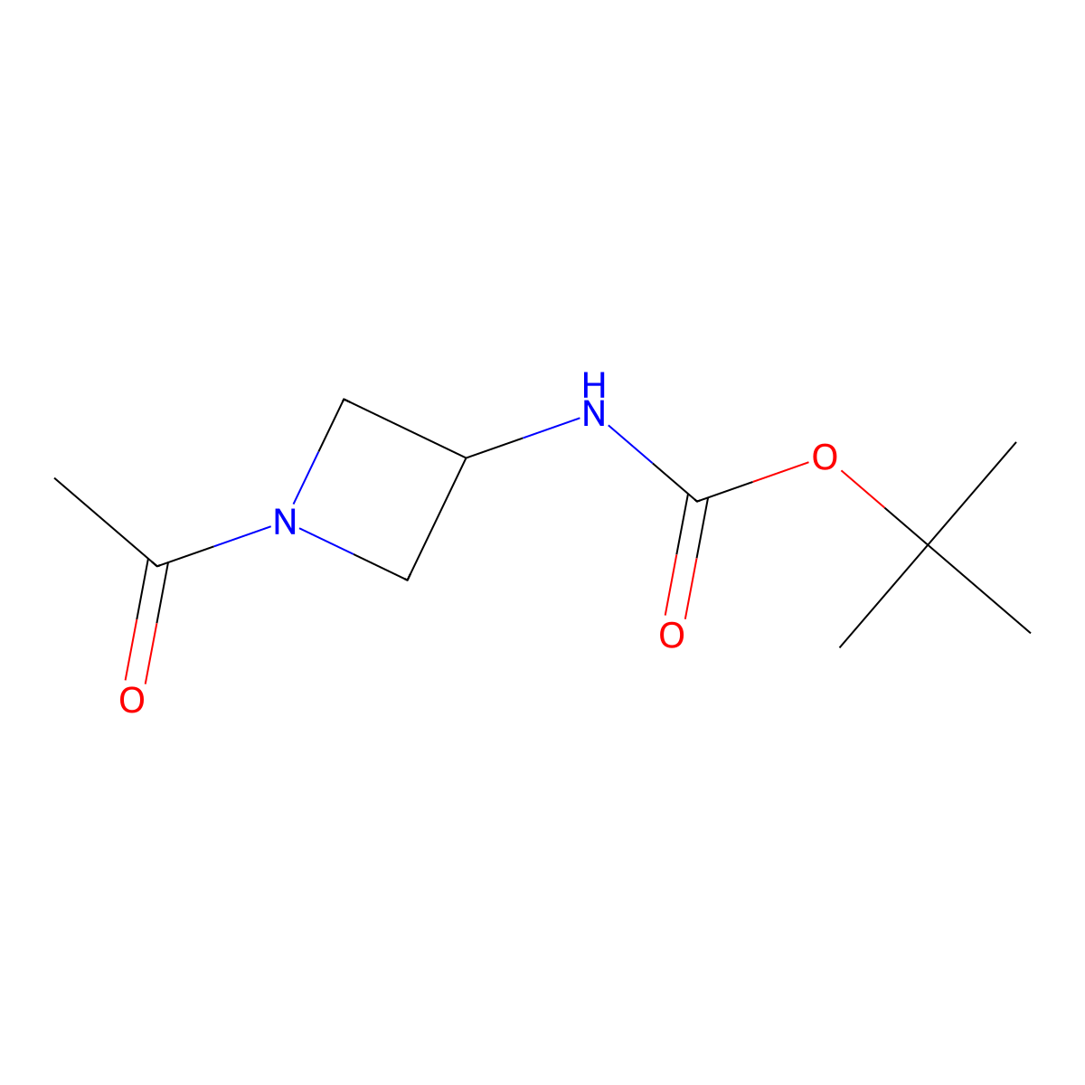 Tert-butyl (1-acetylazetidin-3-yl)carbamate molecular structure, CAS 1449278-63-0