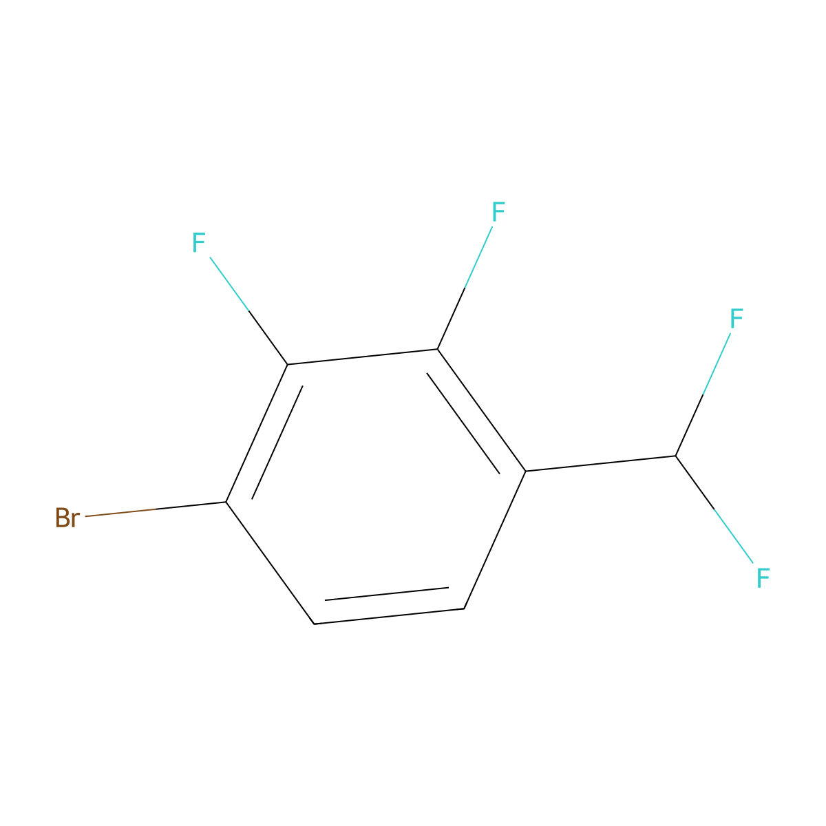 1-Bromo-4-(difluoromethyl)-2,3-difluorobenzene molecular structure, CAS 1449290-34-9