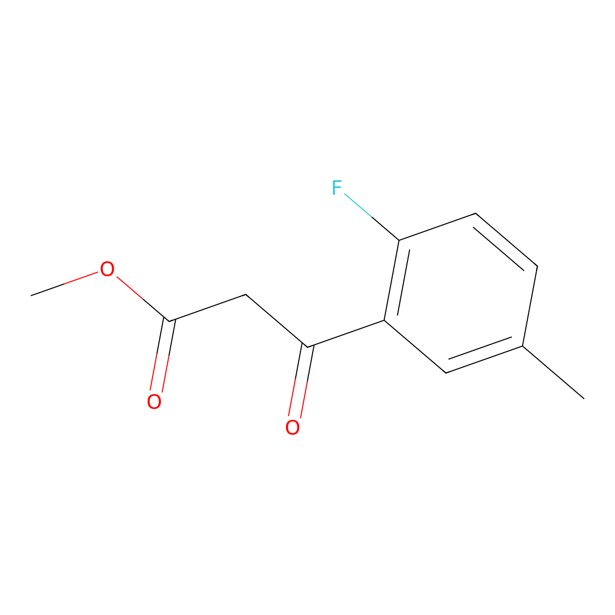 Methyl 3-(2-fluoro-5-methylphenyl)-3-oxopropanoate molecular structure, CAS 1449291-16-0