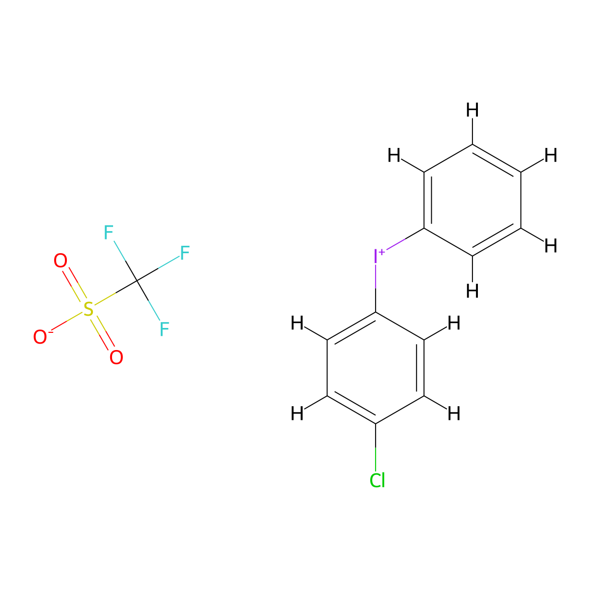 (4-Chlorophenyl)(phenyl)iodonium triflate molecular structure, CAS 144930-52-9