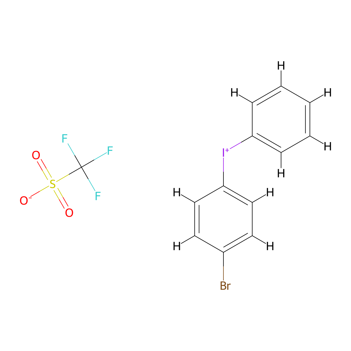 (4-Bromophenyl)(phenyl)iodonium triflate molecular structure, CAS 144930-53-0