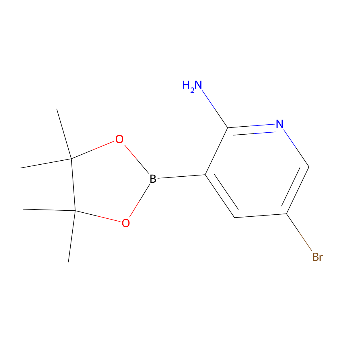5-Bromo-3-(4,4,5,5-tetramethyl-1,3,2-dioxaborolan-2-yl)pyridin-2-amine molecular structure, CAS 1449301-71-6