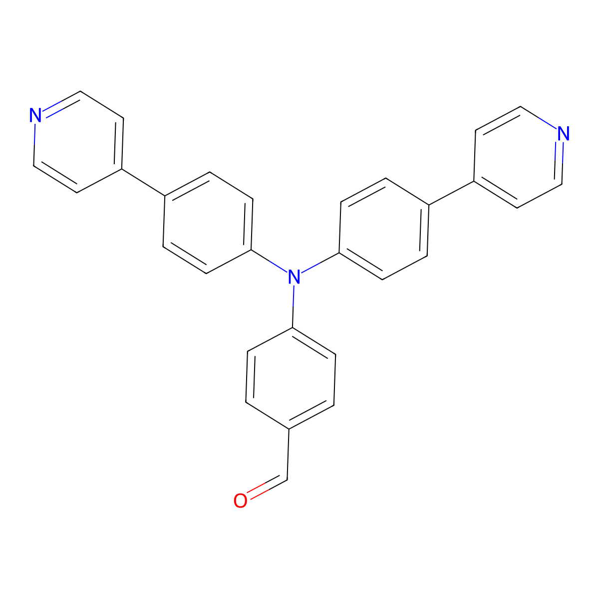 4-(Bis(4-(pyridin-4-yl)phenyl)amino)benzaldehyde molecular structure, CAS 1449315-89-2