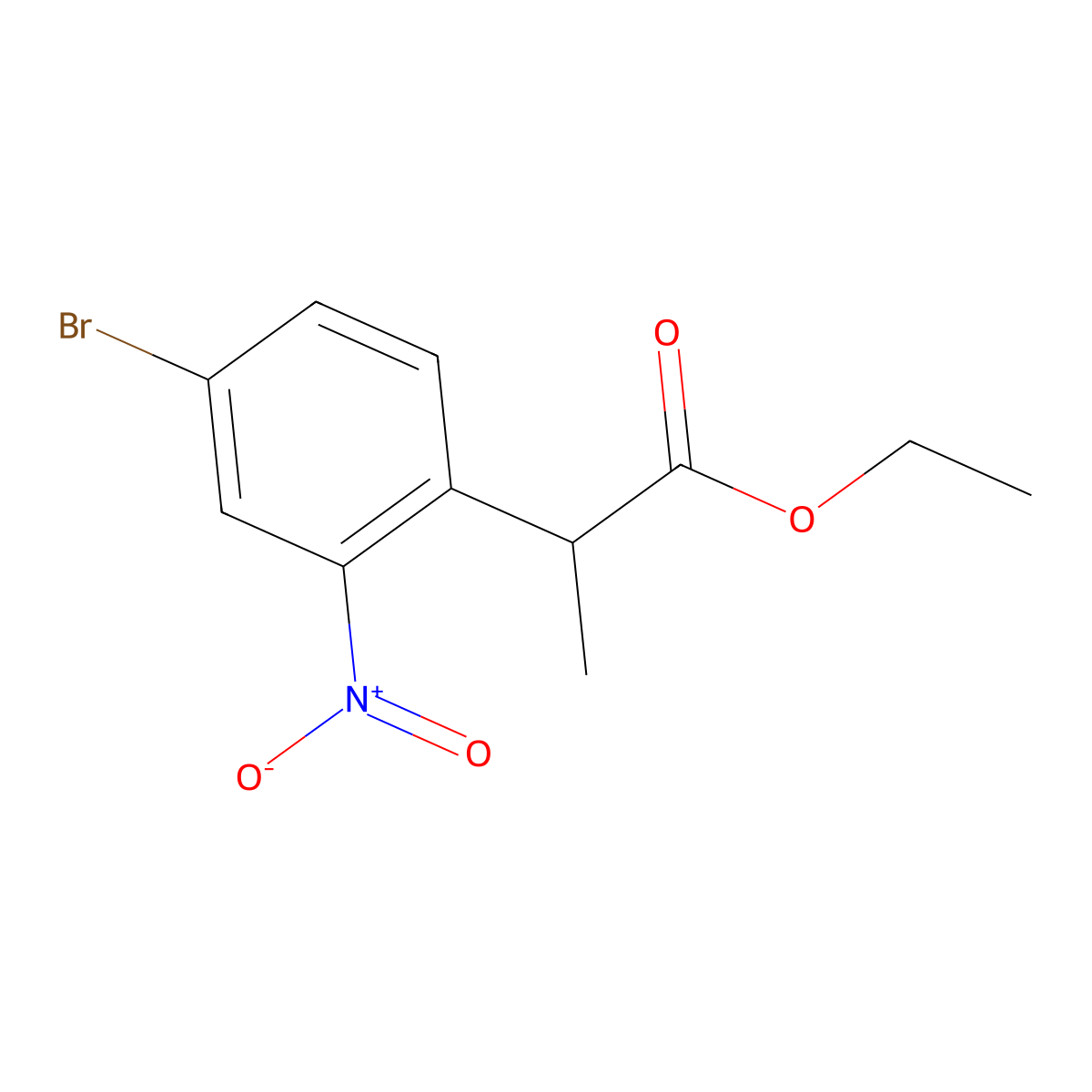 Ethyl 2-(4-bromo-2-nitrophenyl)propanoate molecular structure, CAS 1449337-17-0