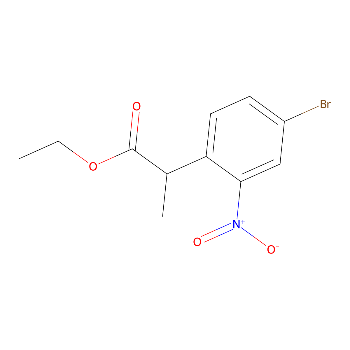 Ethyl 2-(4-bromo-2-nitrophenyl)propanoate molecular structure, CAS 1449337-17-0