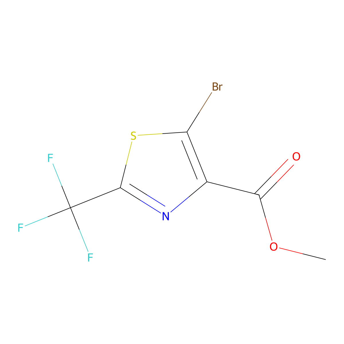 Methyl 5-bromo-2-(trifluoromethyl)thiazole-4-carboxylate molecular structure, CAS 1449369-49-6