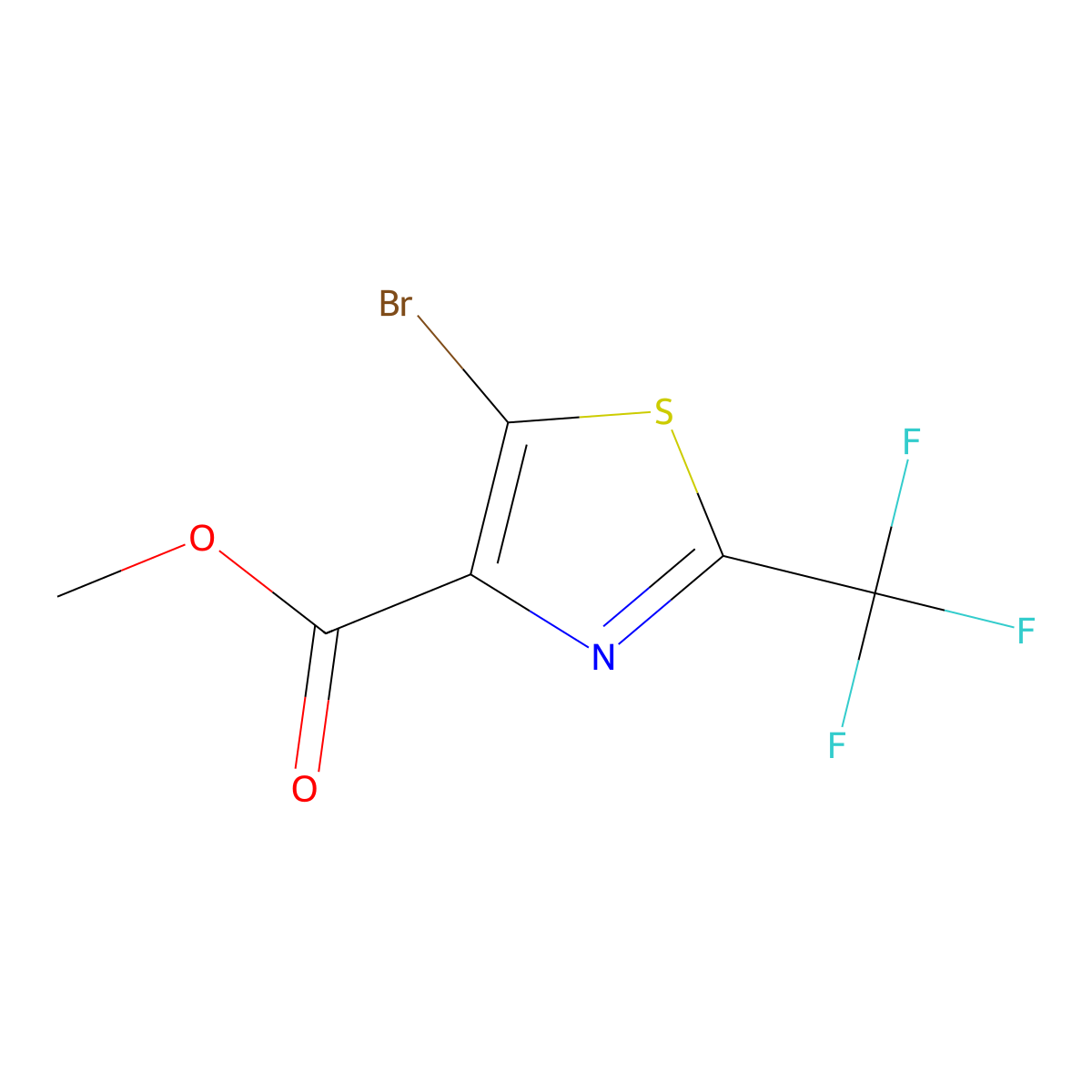 Methyl 5-bromo-2-(trifluoromethyl)thiazole-4-carboxylate molecular structure, CAS 1449369-49-6