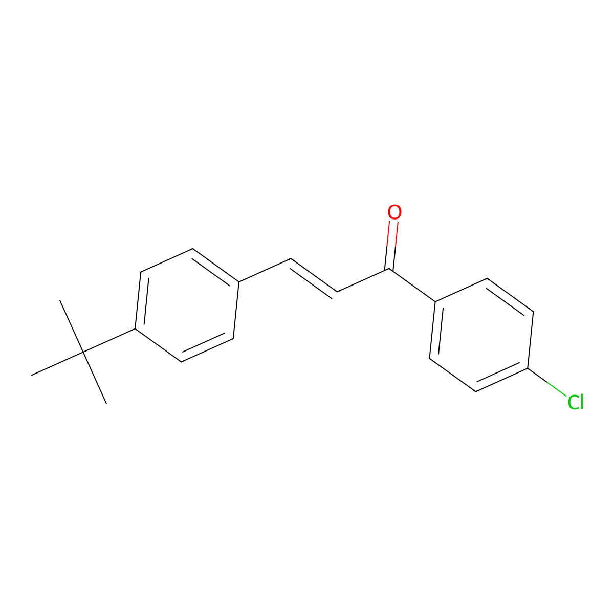 (2E)-3-(4-tert-Butylphenyl)-1-(4-chlorophenyl)prop-2-en-1-one molecular structure, CAS 1449400-16-1