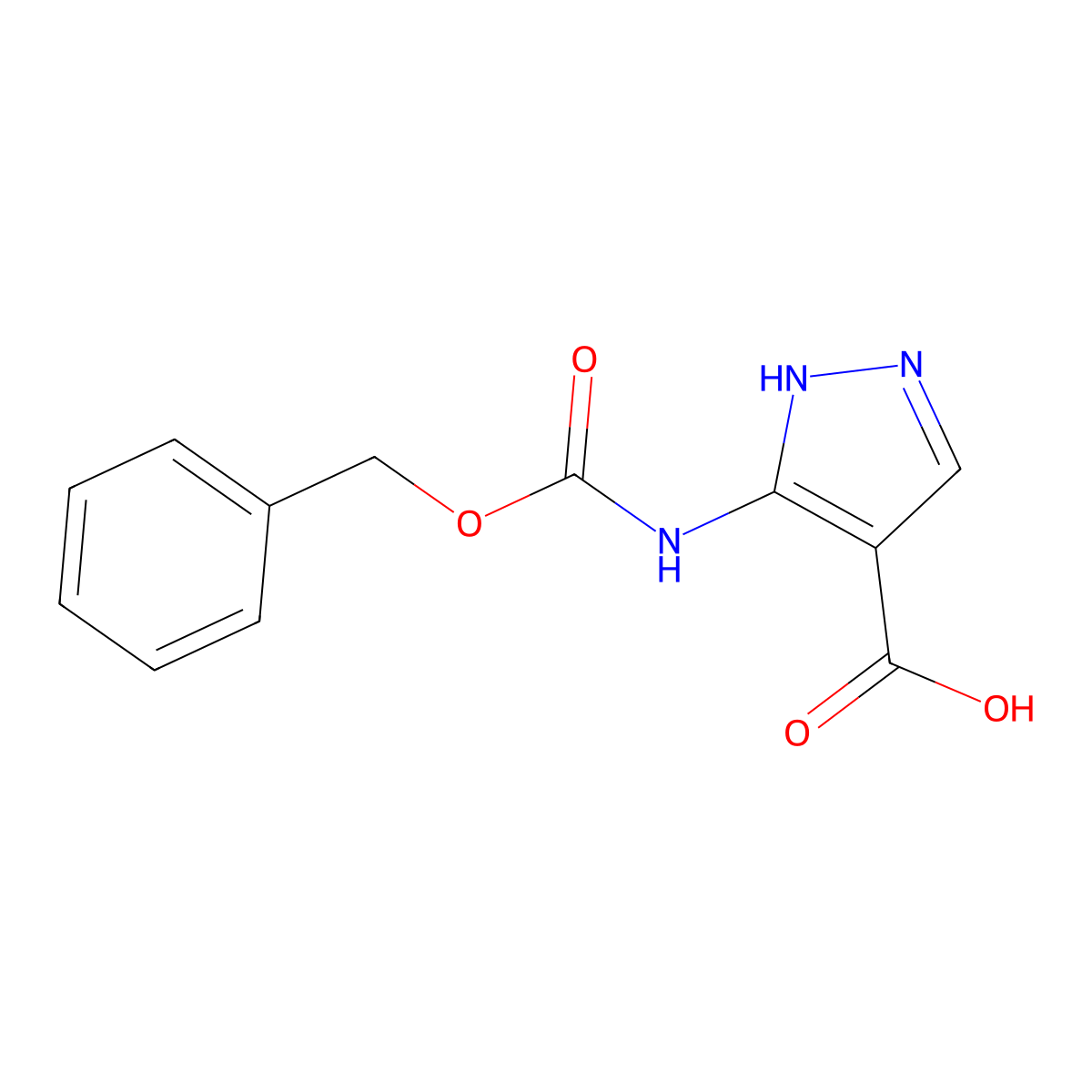 3-{[(benzyloxy)carbonyl]amino}-1H-pyrazole-4-carboxylic acid molecular structure, CAS 1449425-29-9