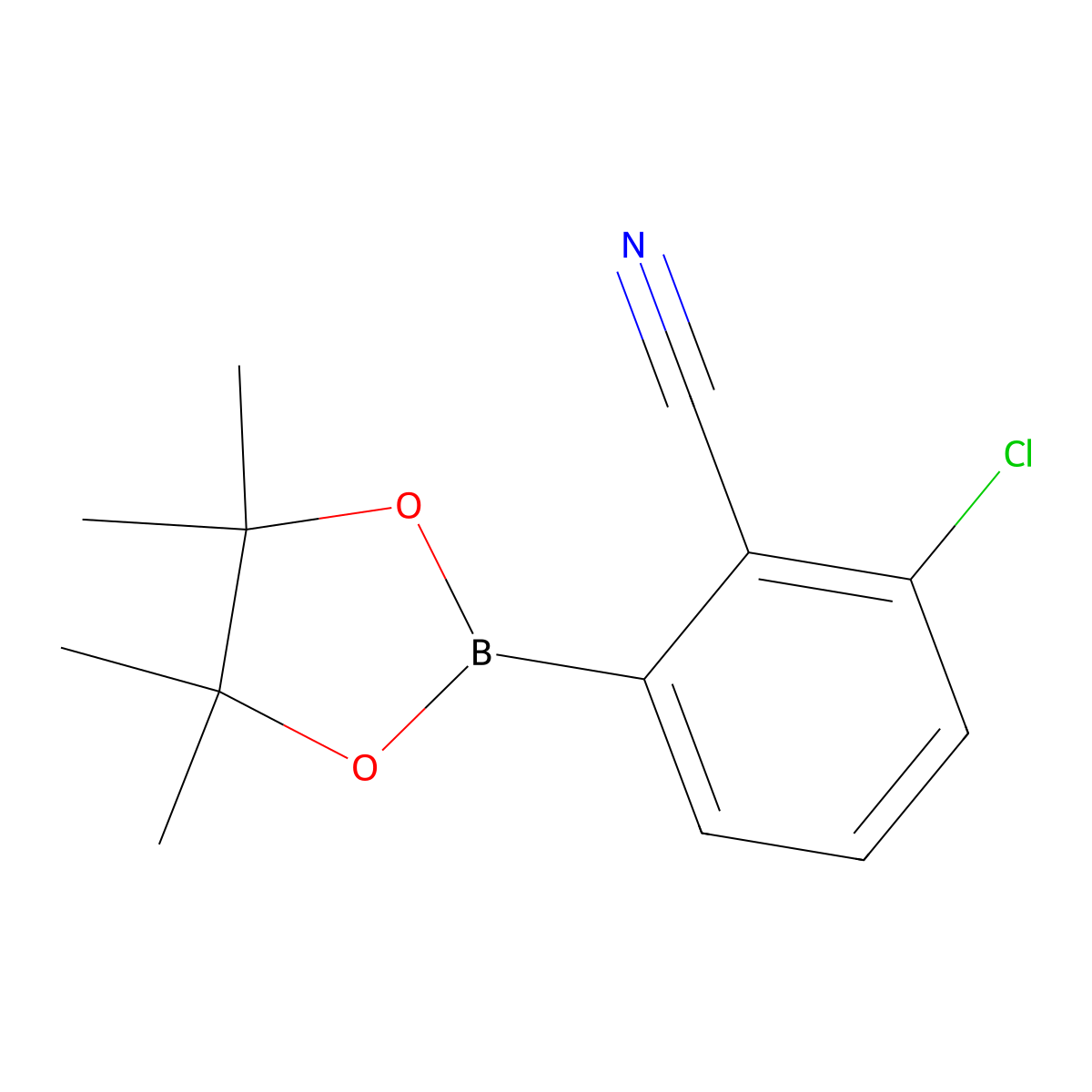 2-Chloro-6-(4,4,5,5-tetramethyl-1,3,2-dioxaborolan-2-yl)benzonitrile molecular structure, CAS 1449475-29-9