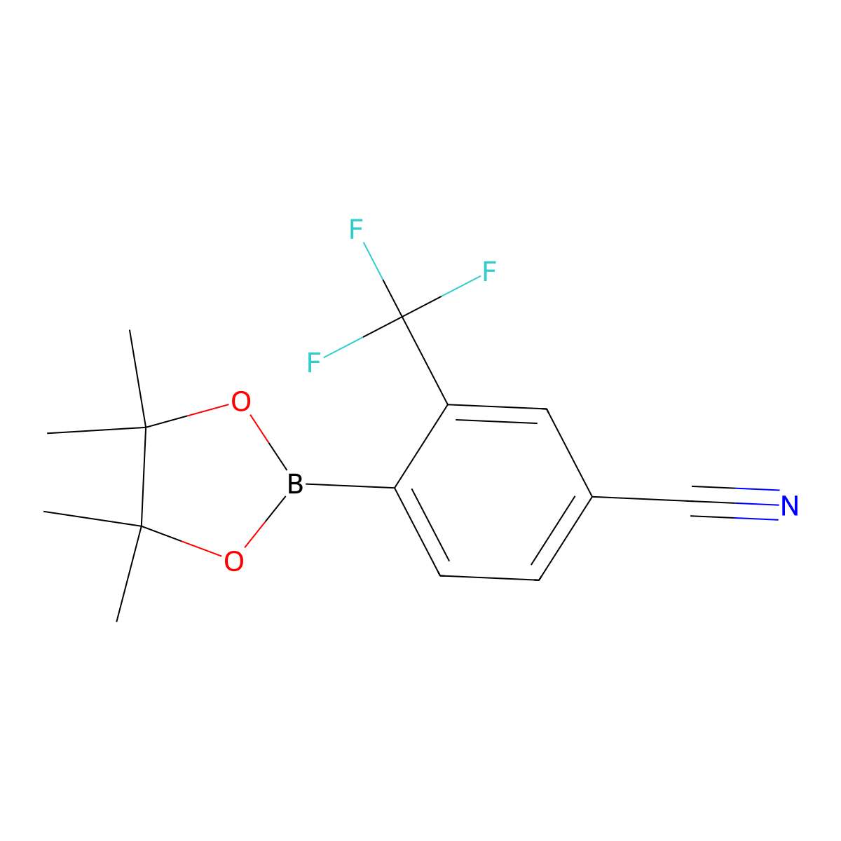 4-(4,4,5,5-Tetramethyl-1,3,2-dioxaborolan-2-yl)-3-(trifluoromethyl)benzonitrile molecular structure, CAS 1449475-41-5