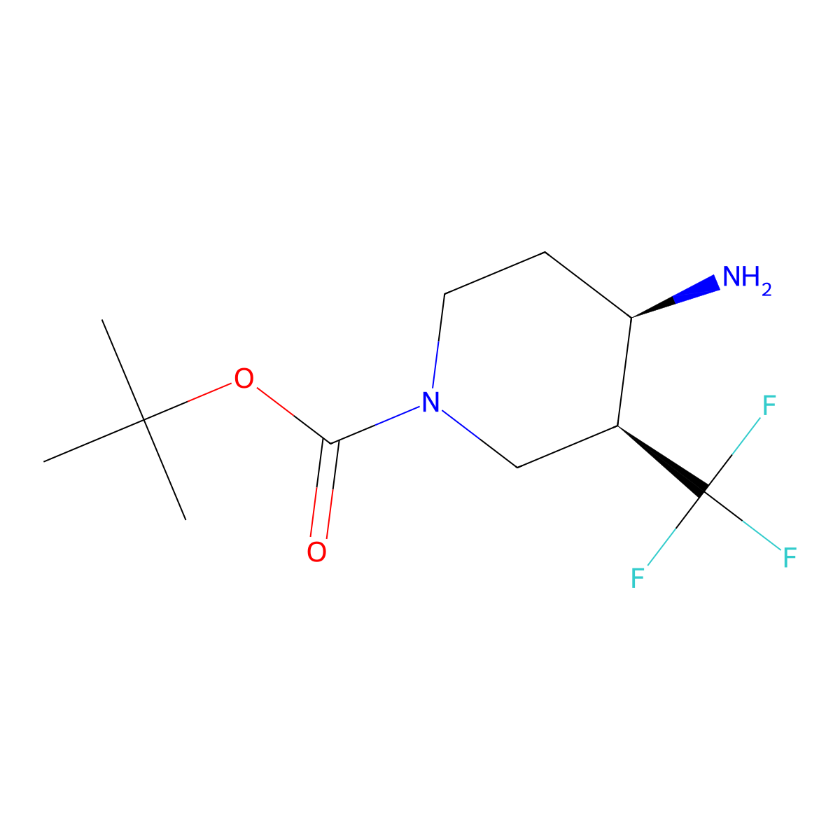 tert-Butyl cis-4-amino-3-(trifluoromethyl)piperidine-1-carboxylate molecular structure, CAS 1449497-88-4