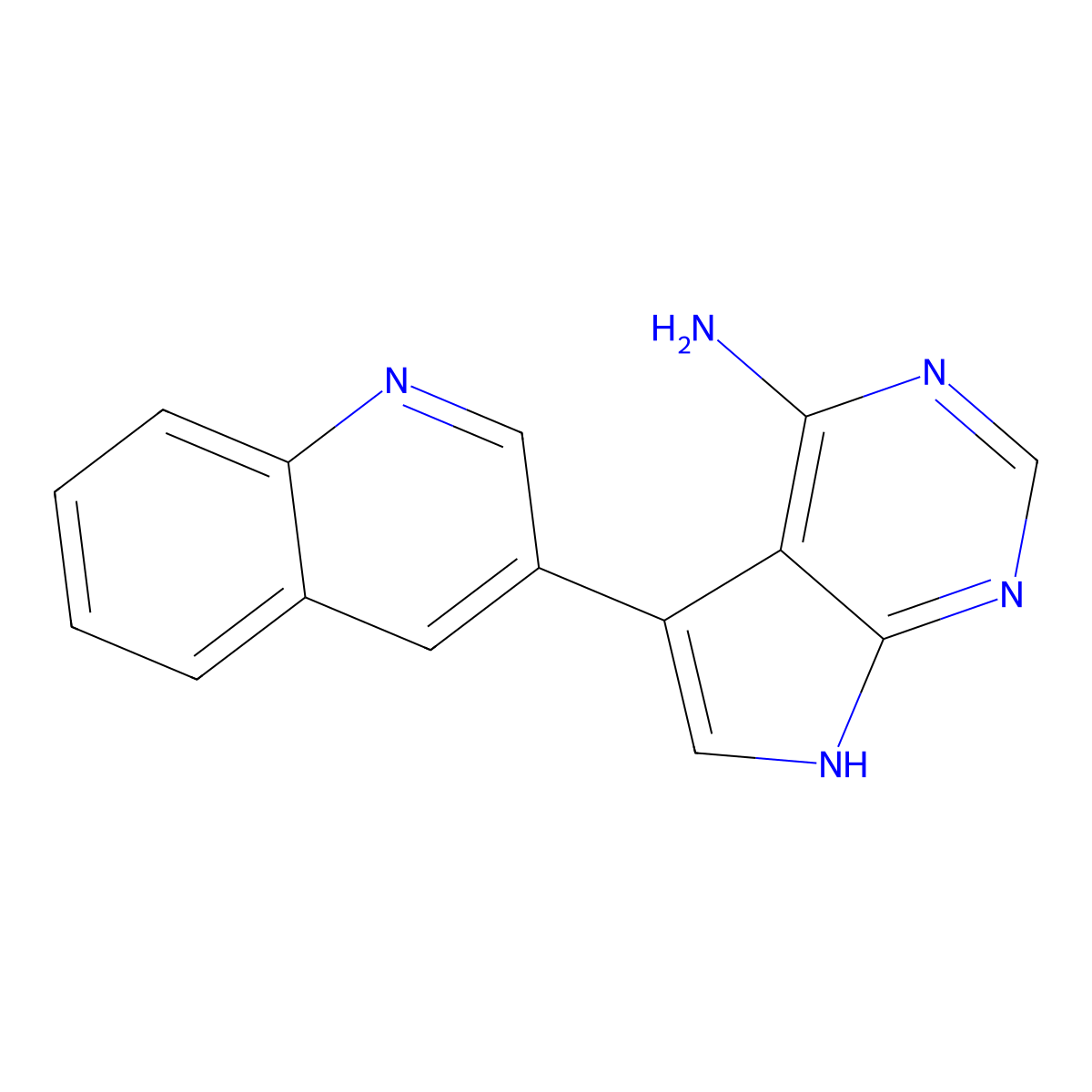 5-(3-Quinolinyl)-7h-pyrrolo[2,3-d]pyrimidin-4-amine molecular structure, CAS 1449501-41-0