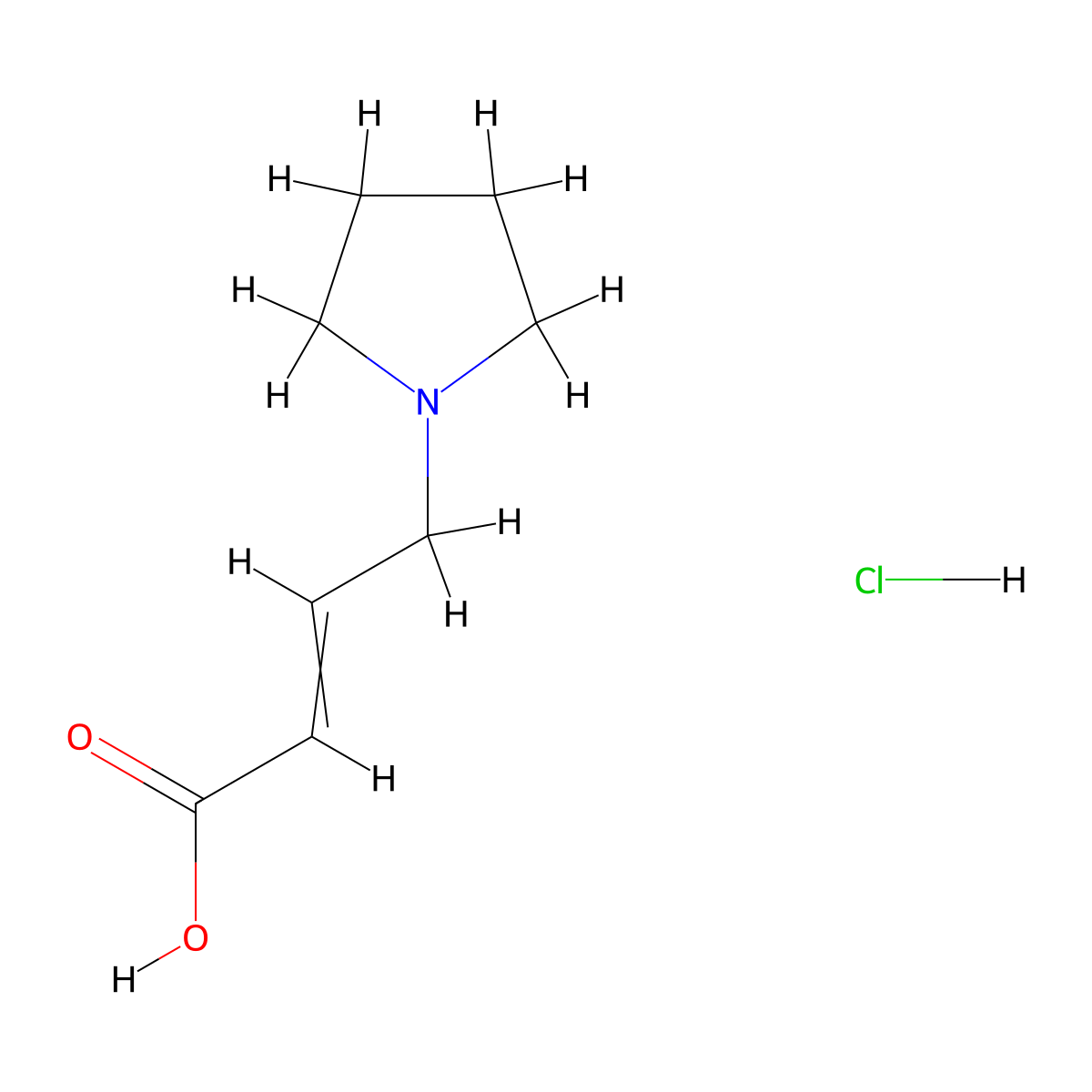 4-(1-Pyrrolidinyl)-2-butenoic acid hydrochloride molecular structure, CAS 1449501-58-9