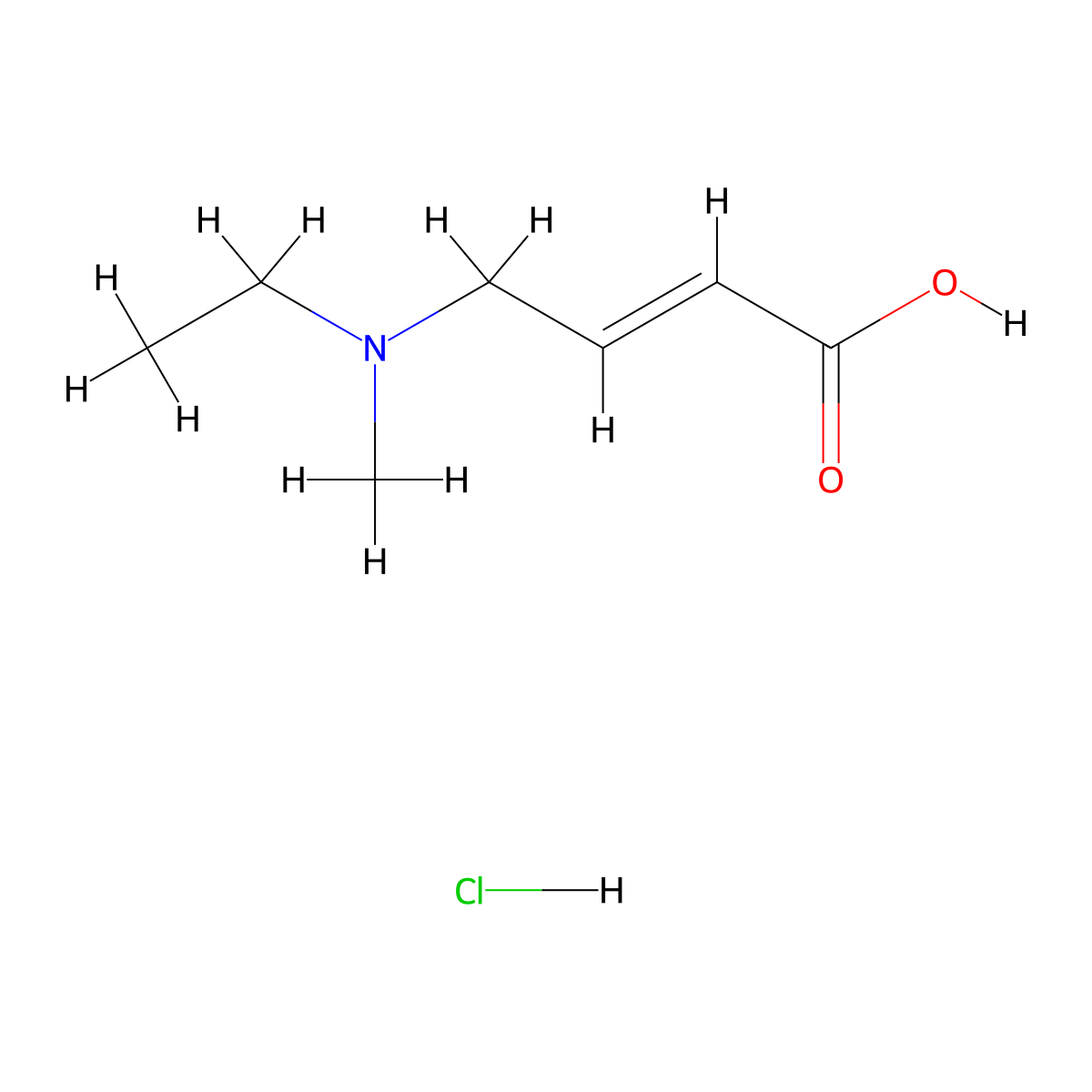 4-[Ethyl(methyl)amino]but-2-enoic acid hydrochloride molecular structure, CAS 1449501-61-4
