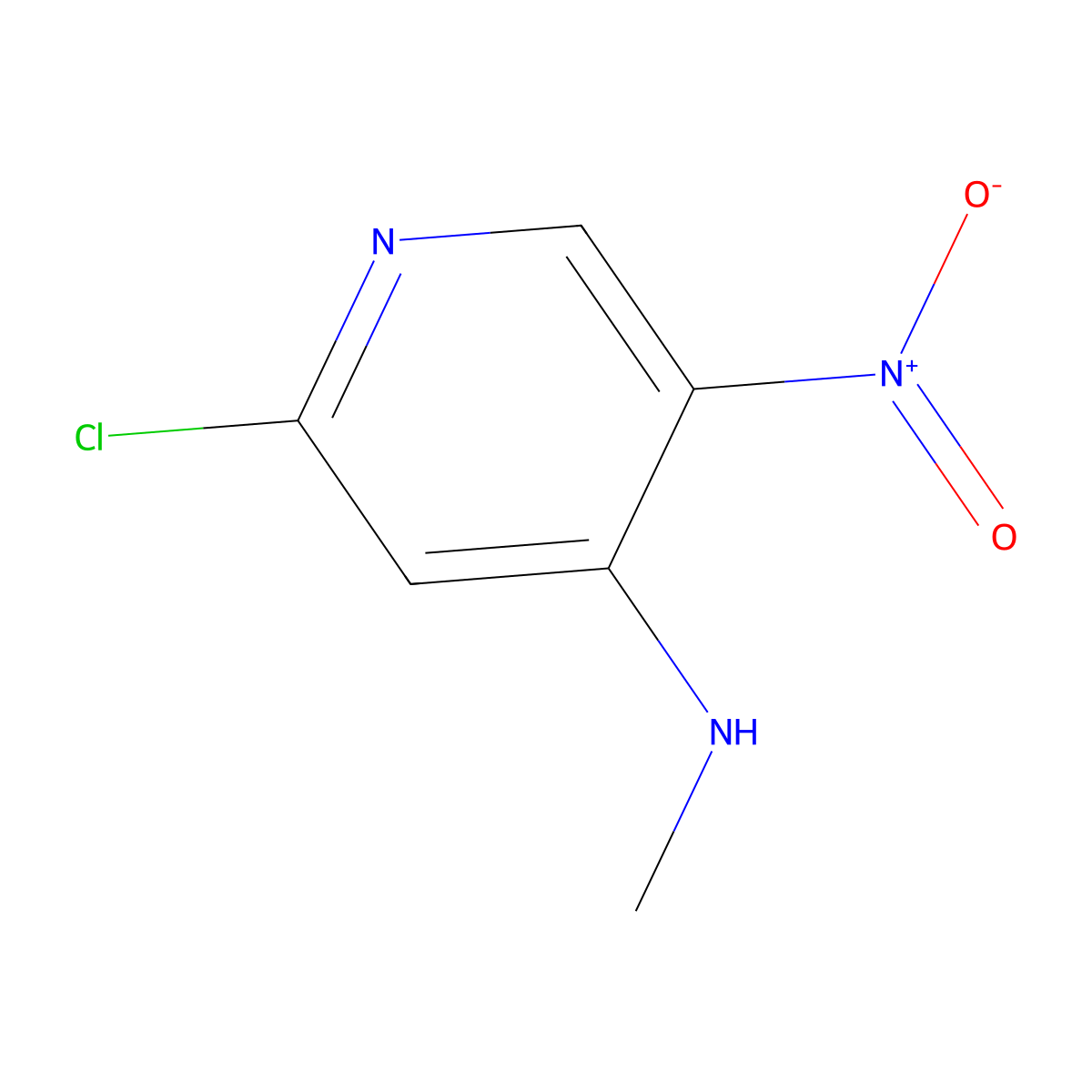 2-chloro-N-methyl-5-nitropyridin-4-amine molecular structure, CAS 1449506-71-1